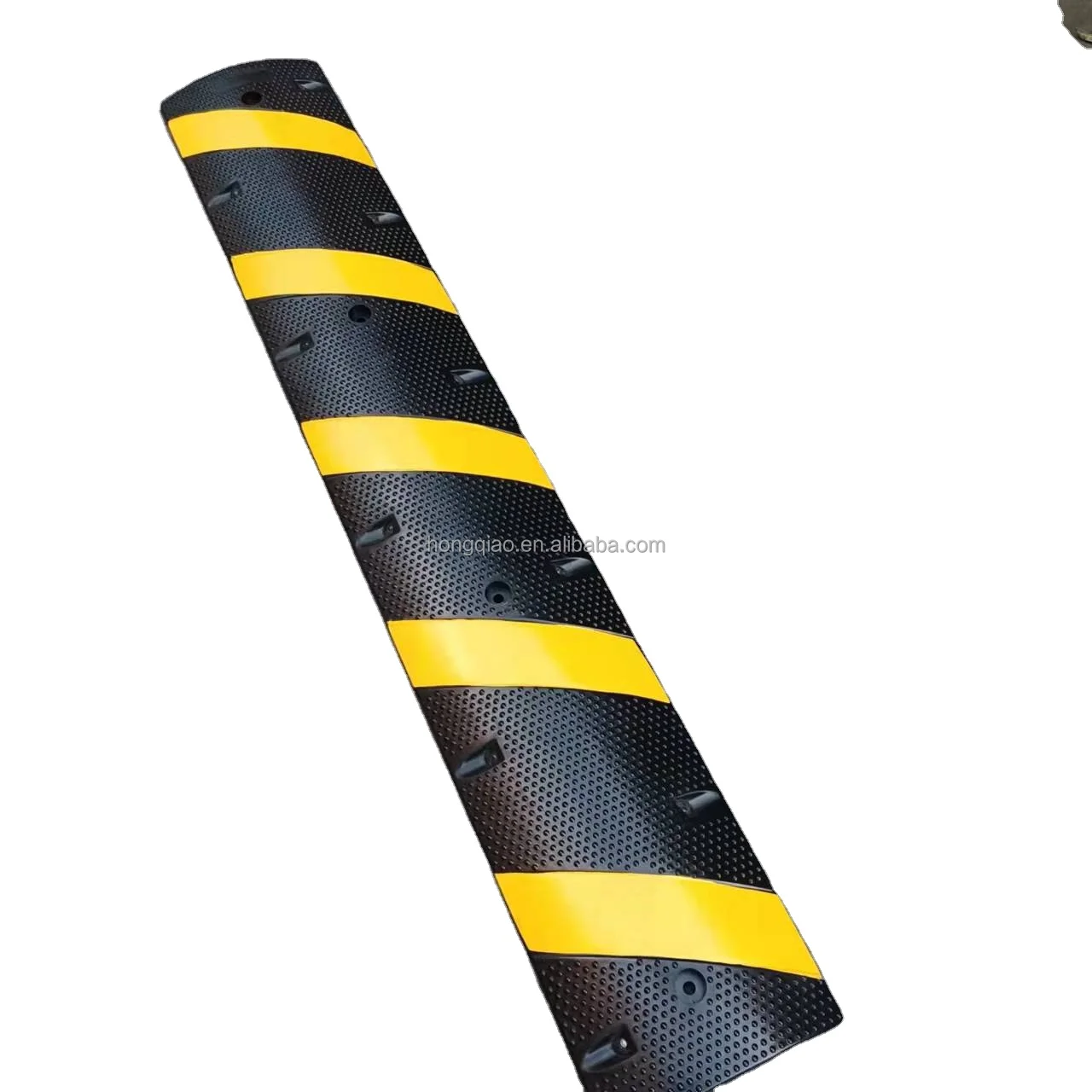 6 ft 72 inch Rubber Speed Hump 22000 Lbs Load Capacity Wire Cord Ramp for Asphalt Concrete Gravel Driveway Speed bum