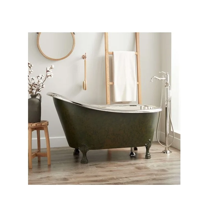 Классическая белая и латунная Ванна домашний декор отделочный ванна для отеля виллы ванной