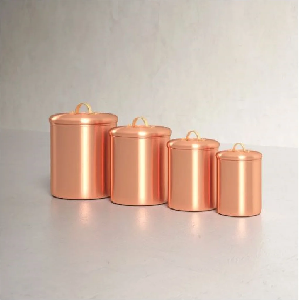 Stylish Metal Galvanized Spice Storage Container in Grey Color with Decorative Finished Perfect for Home and Kitchen Storage