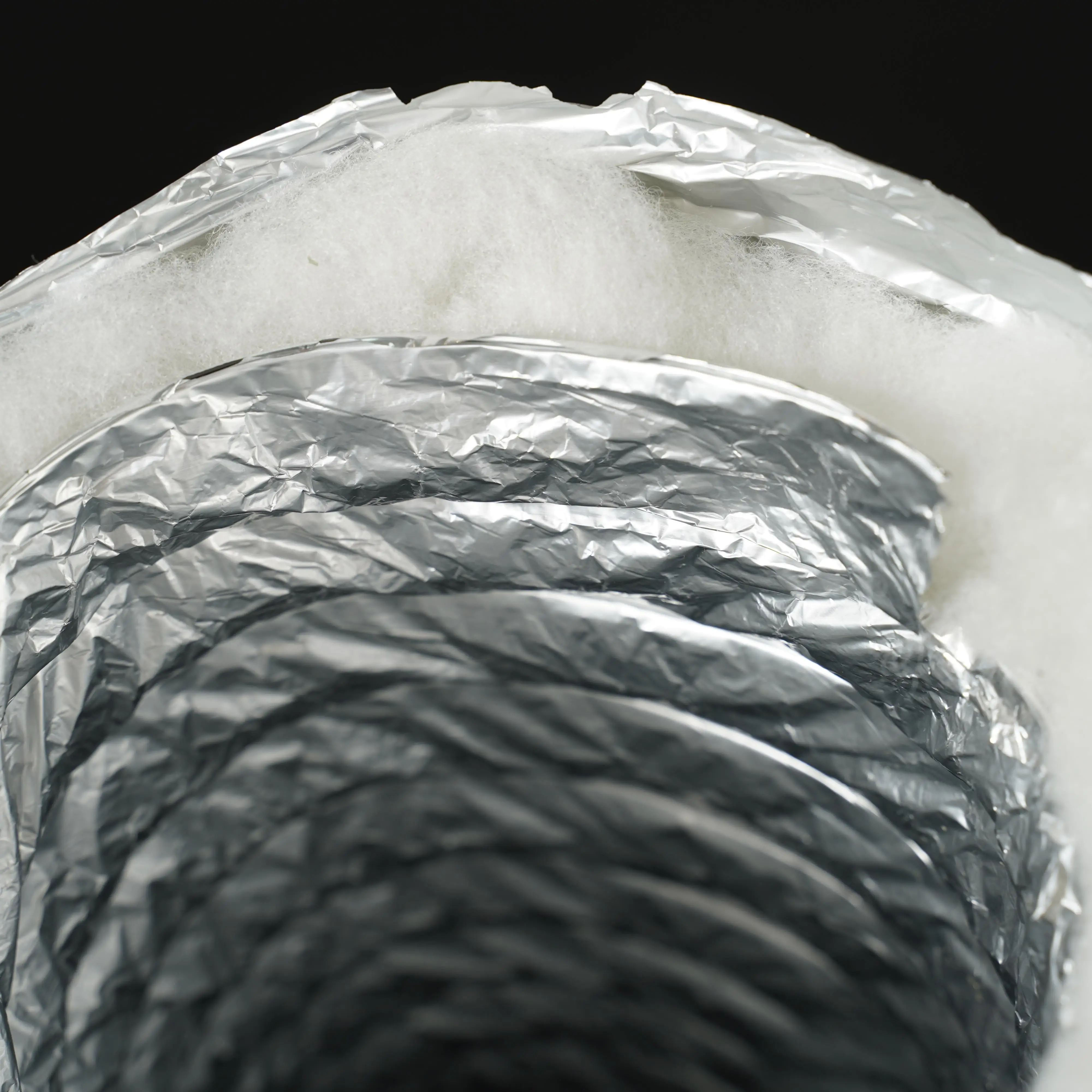 R6 акустический воздуховод, Стекловолоконная изоляция, алюминиевый гибкий воздуховод