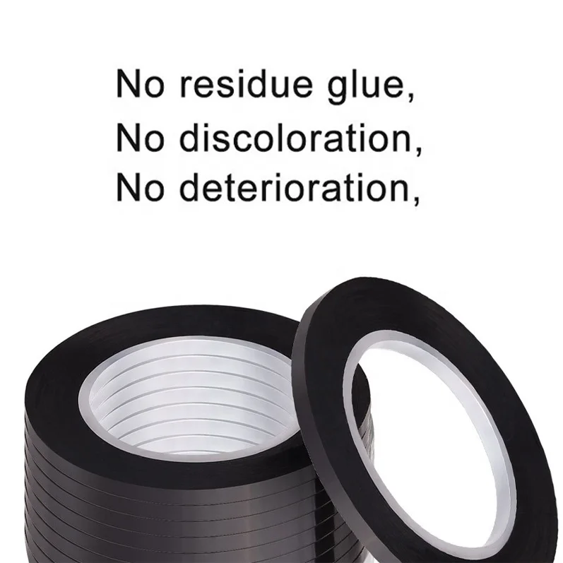 PE vinyl Glossy Black Skinny 3mm  white board artist marking grid tape