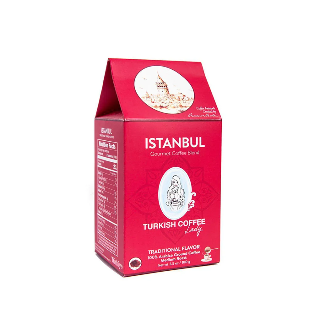 Турецкая кофейная Дамская смеска для гурманов, 100 г, традиционный вкус 100%, Арабика, зернистый кофе, среднее обжарение