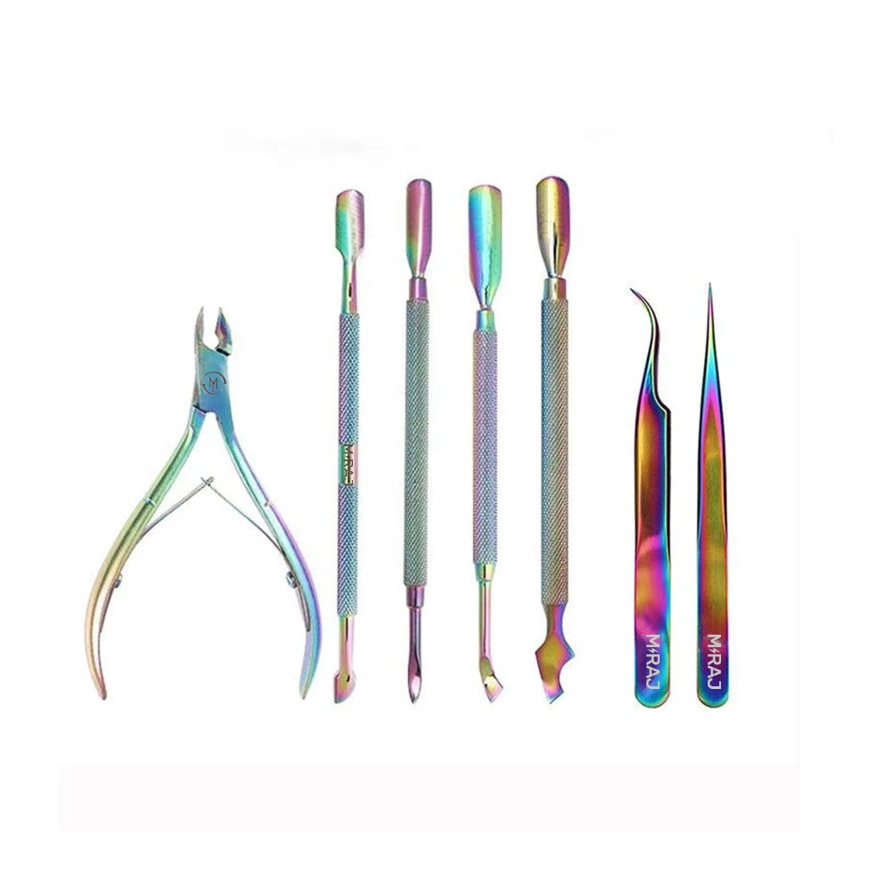 Miraj Nail Cuticle Nipper Pusher lady design eyebrow Tweezers Set Nail clipper cutter with cuticle pushers