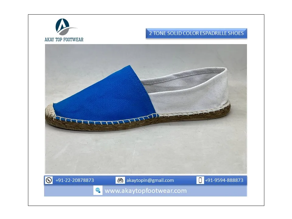 INDIAN MANUFACTURER SELLING LATEST 2022 ELEGANCE DESIGN CLASSY LOOK 2 TONE SOLID COLOR ESPADRILLE AVAILABLE AT WHOLESALE PRICE