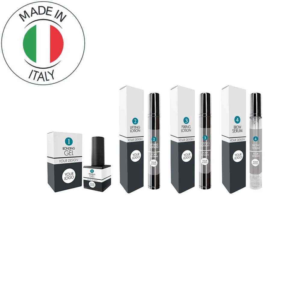 (prices quoted are in £) BROW LAMINATION SET - 17ml - airless clear bottles with black bonding gel bottle