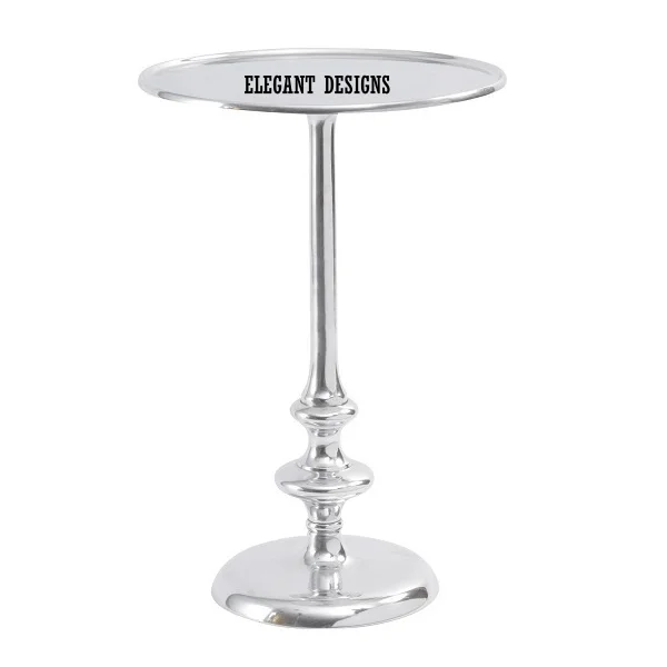 Aluminium Metal Table Brilliant Shiny & Smooth Silver Plated Tall Size Round Shape Superior Quality Top Price Drawing Room Table