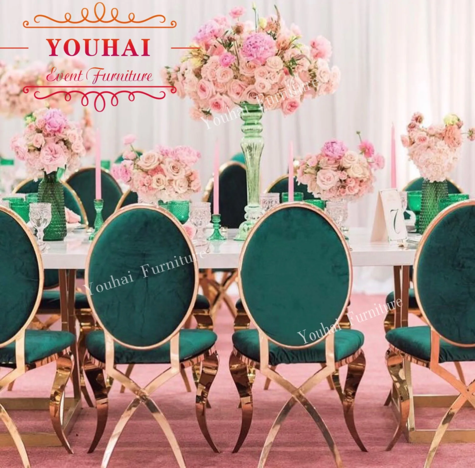Commerical Furniture Royal Gold Stainless Steel Wedding Banquet Chair