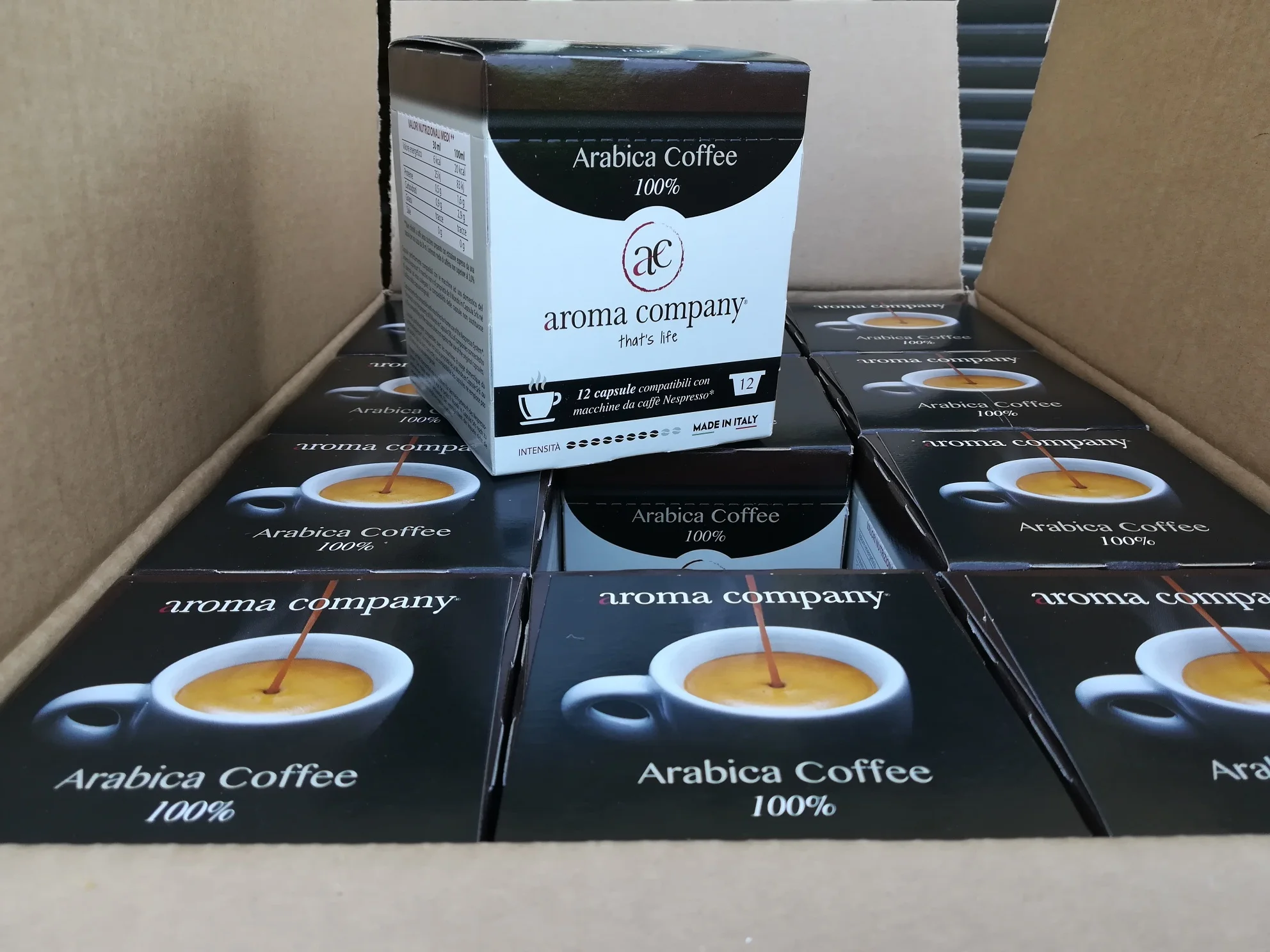 Arabica Coffee 100% Best quality Italian coffee - dispenser of self-protecting capsules compatible with coffee -12 capsules pack