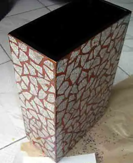 
Rectangular lacquer vase with egg-cell finishing, homemade products of Vietnam: home-decor, tableware, kitchenware, houseware 