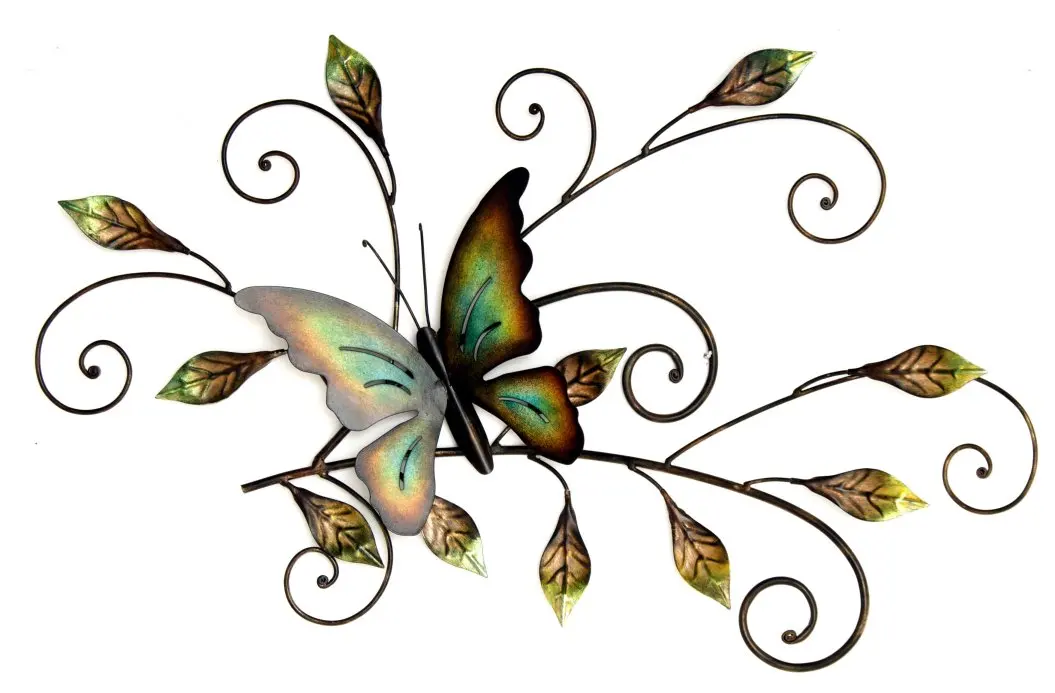 Handcrafted metal butterfly wall decoration