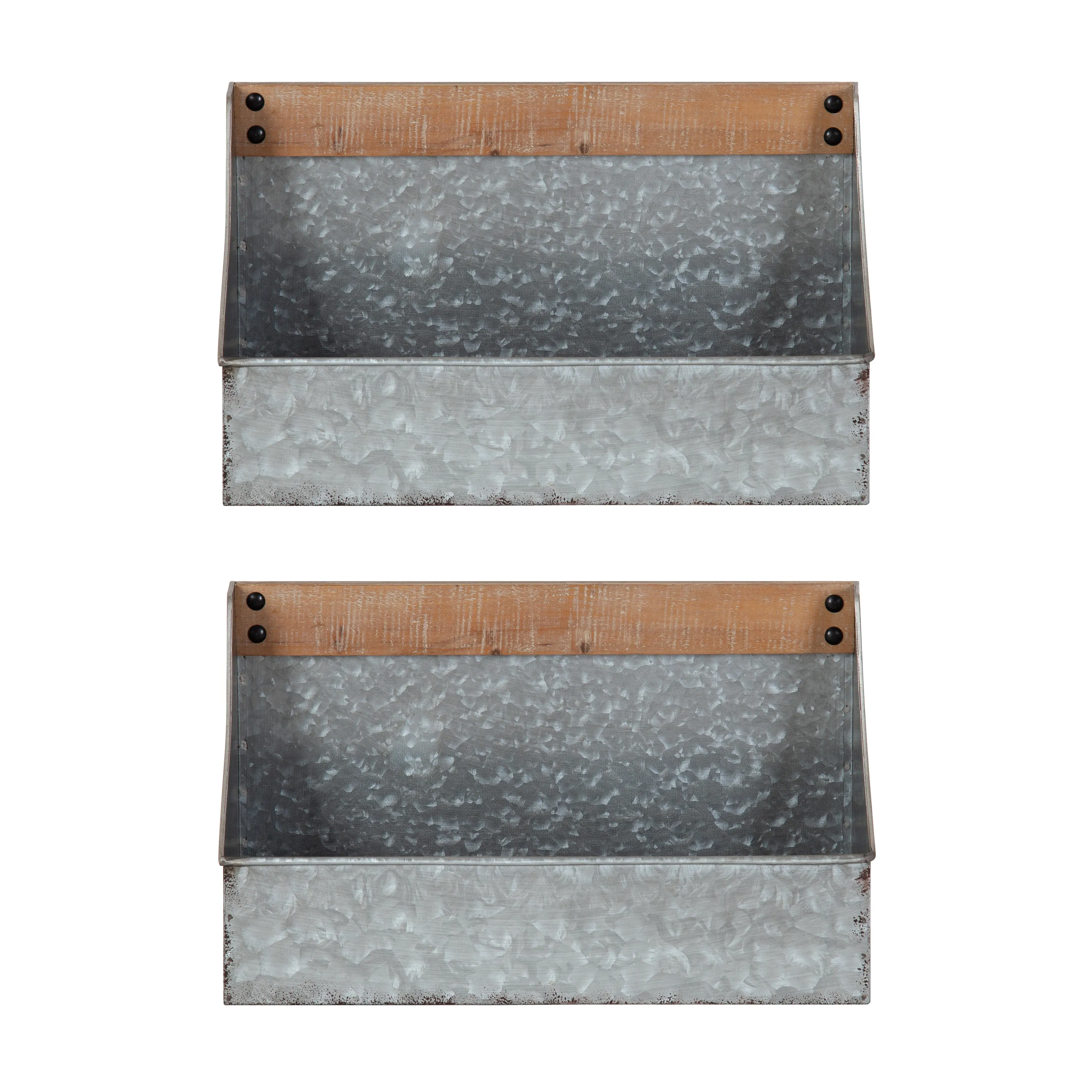 Карманные декоративные корзины для хранения в деревенском стиле с гальваническим покрытием отделки фермерского дома низкая цена необработанная отделка