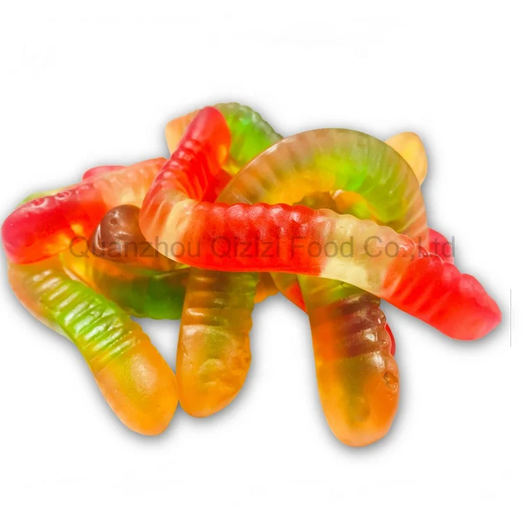 
fruit juice natural color halal Candy Bag Gummy Worms 