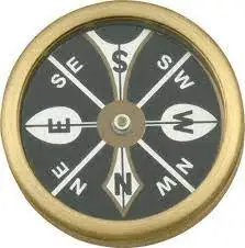 Marbles Brass Large Pocket Compass New Waterproof Revolving Black Face g