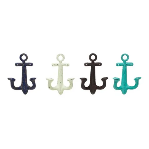 Customisable Set of 4 Metal Aluminium Anchor Wall hook for coats jackets and other things home decor