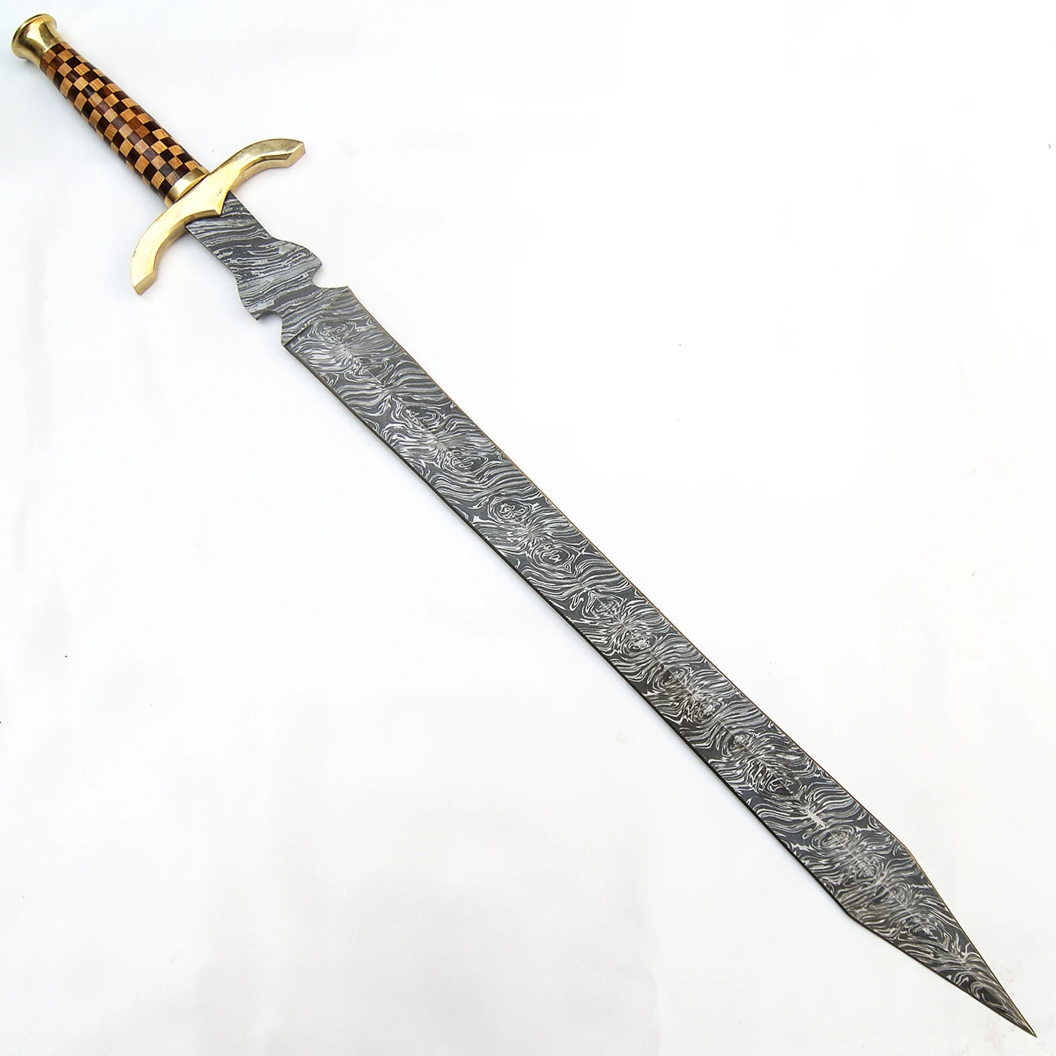Top Design Medieval Damascus Swords Custom Beautiful Handmade Steel Sword with Free Leather Sheath
