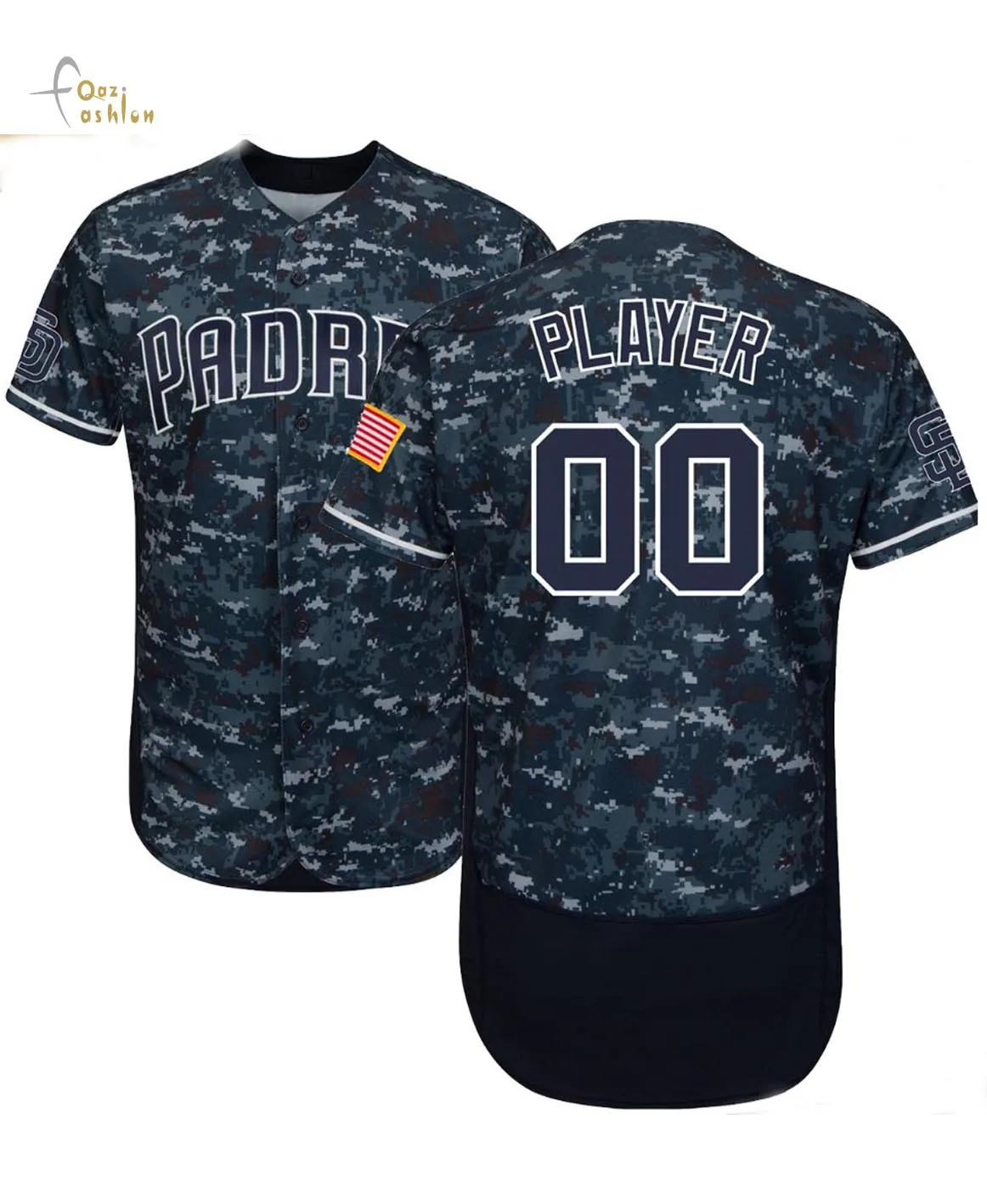 Custom School College Team Baseball Jerseys Sublimation Camouflage Full Button Uniforms