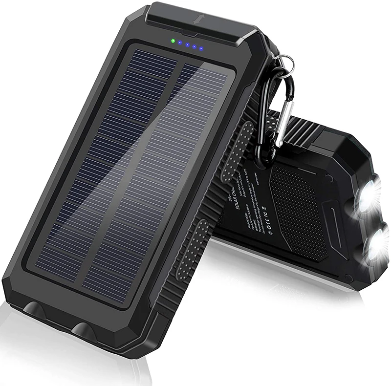 
Upgraded Waterproof Portable Cargador Solar 20000 Mah Solar Power Bank Outdoor Solar Phone Charger Dual Usb Solar Powerbanks 