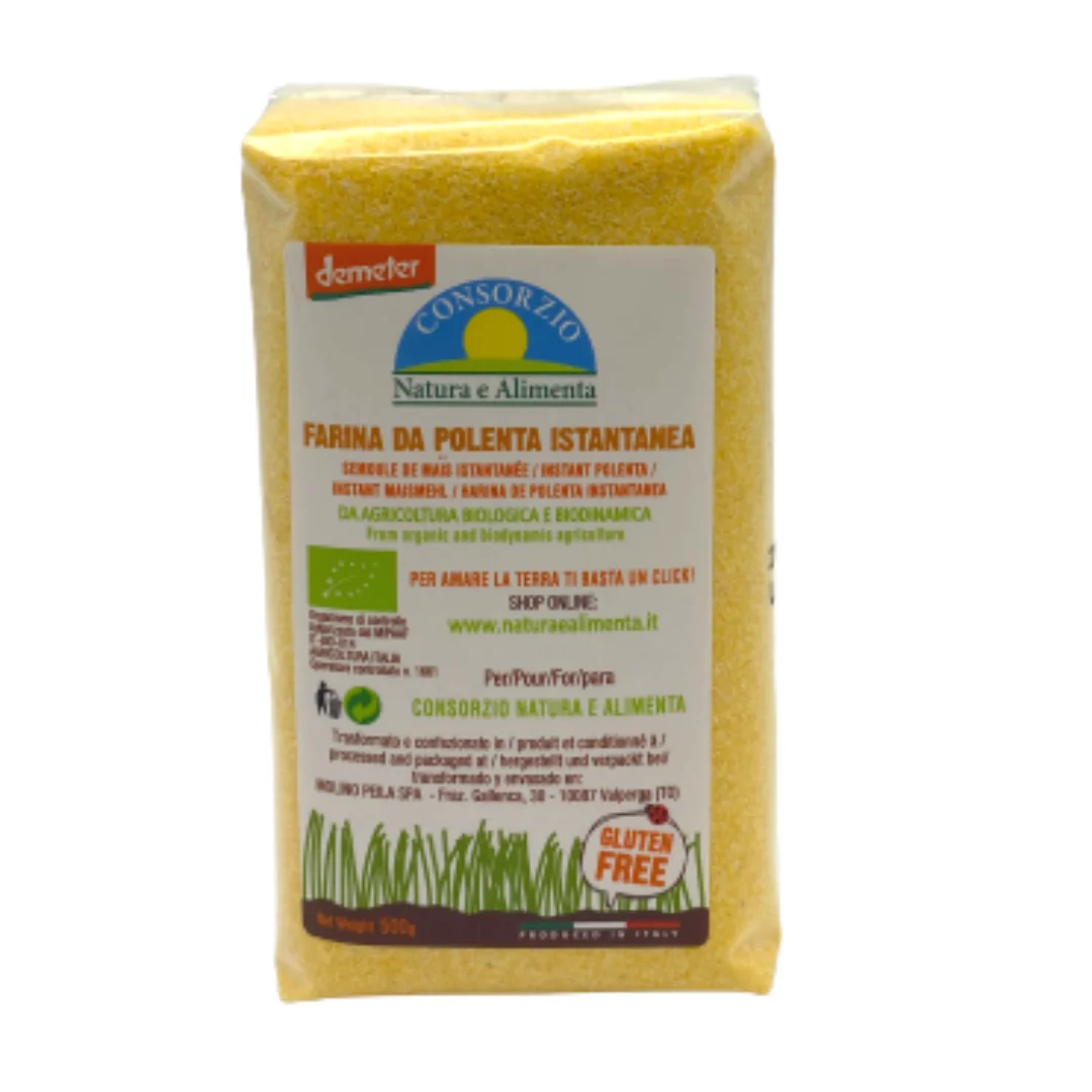 Organic italian quality instant polenta corn yellow FLOUR 500gr