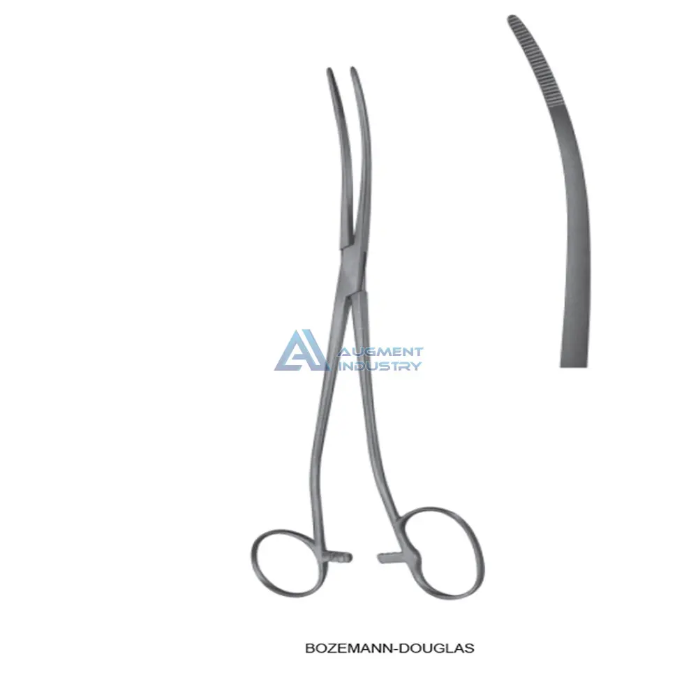 BOZEMANN DOUGLAS Uterine Dressing Forceps Curved 26CM Stainless Steel Surgical Forceps for Uterine Curved Uterine Forceps