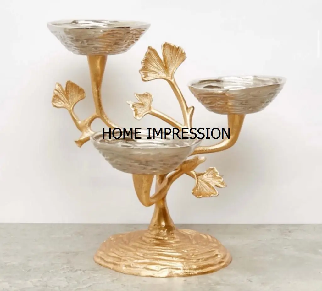 Стеклянная декоративная чаша с серебряной основой