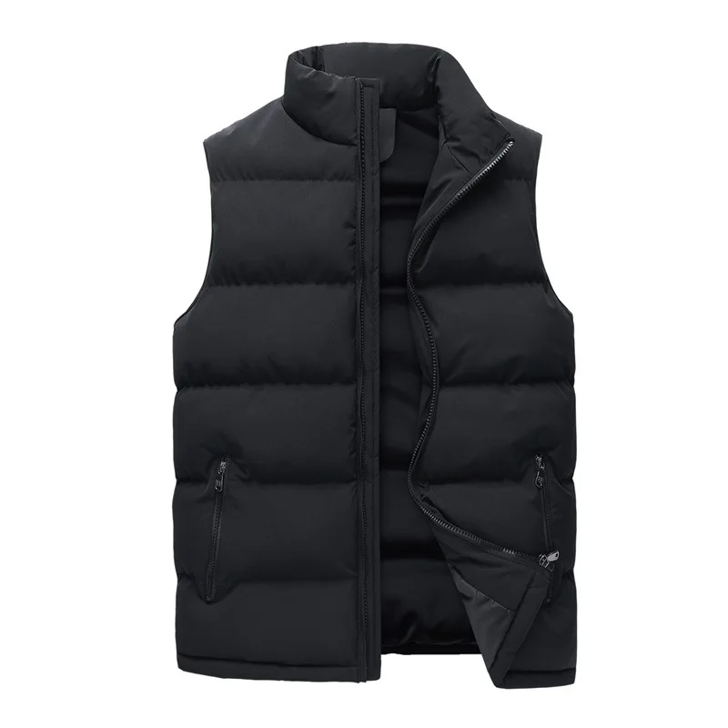 Wholesale OEM/ODM Lightweight Casual Down Jacket Winter Warm Vest black sleeveless jacket man without hood
