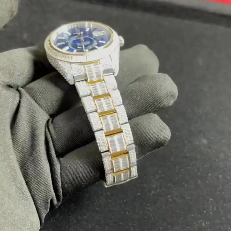 Горячая Распродажа Высококачественные наручные часы с натуральными бриллиантами индийское производство унисекс алмазные из нержавеющей стали