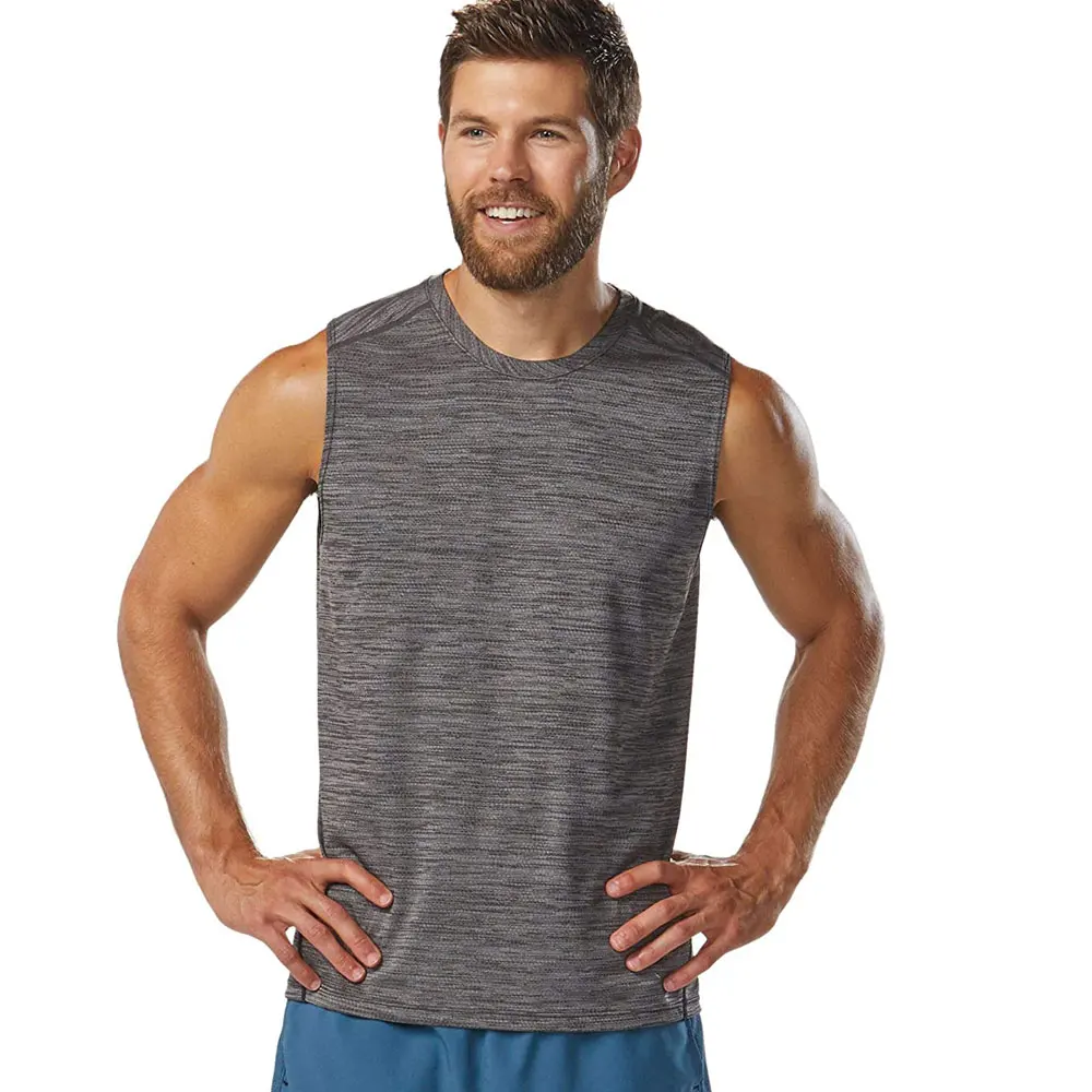 OEM Wholesale Supplier customize sports fitness gym tank tops custom made vests silicon gel printing logo singlets men