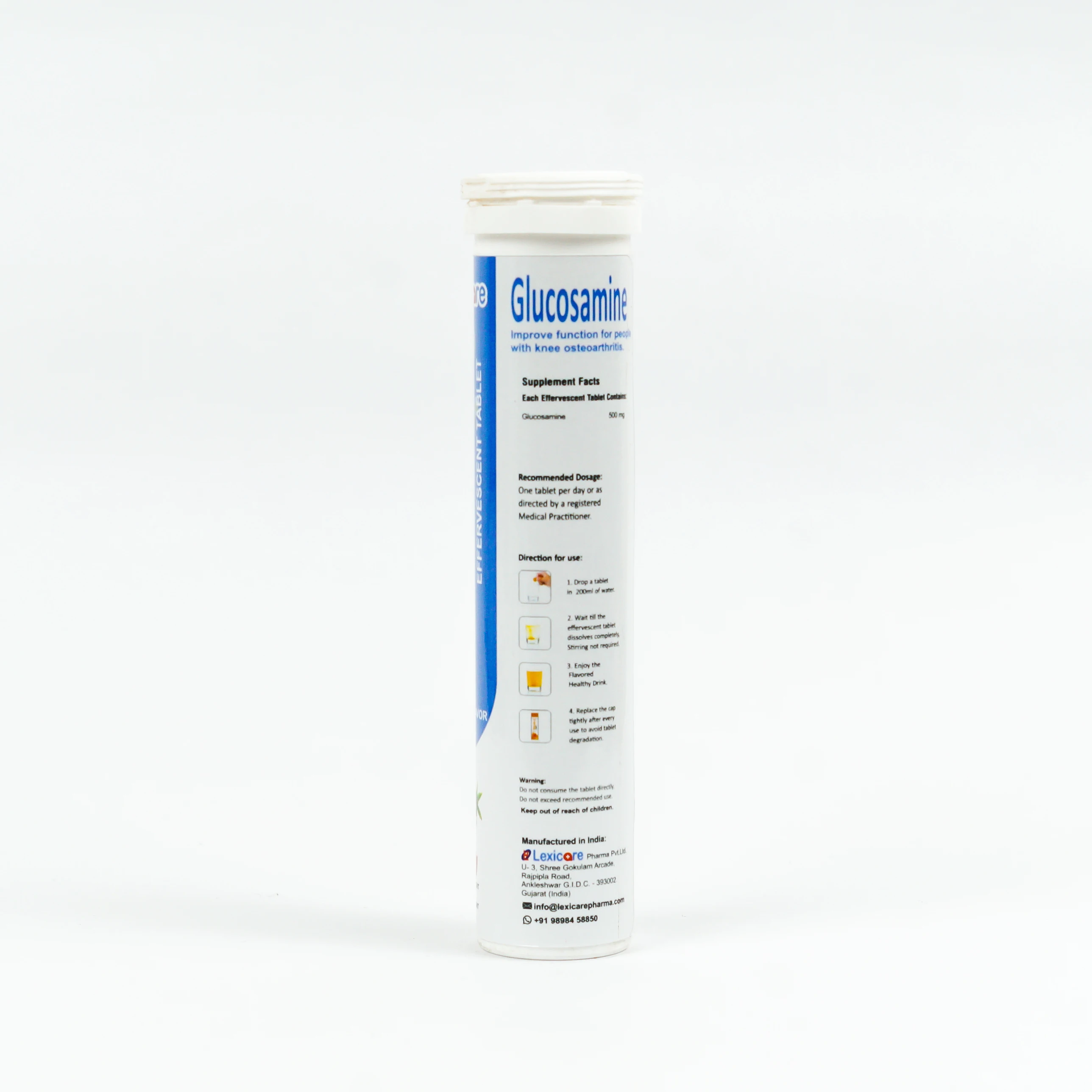 Glucosamine Chondroitin MSM Vitamina C Effervescent Tablet Support Bone Density Supplement For Back Knees Hands