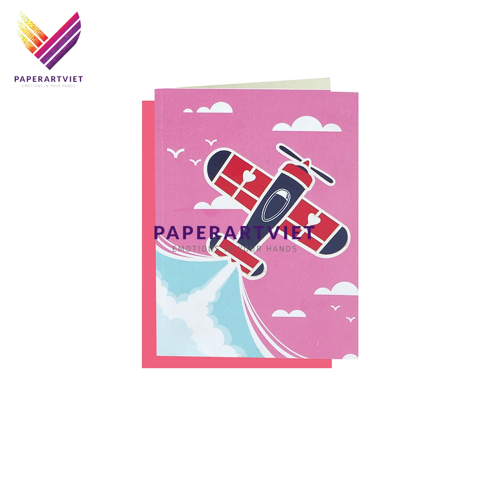 Love Bear and Biplane 3D Pop up Card, Greeting Card, Greeting Card Printing | Paper Art Viet