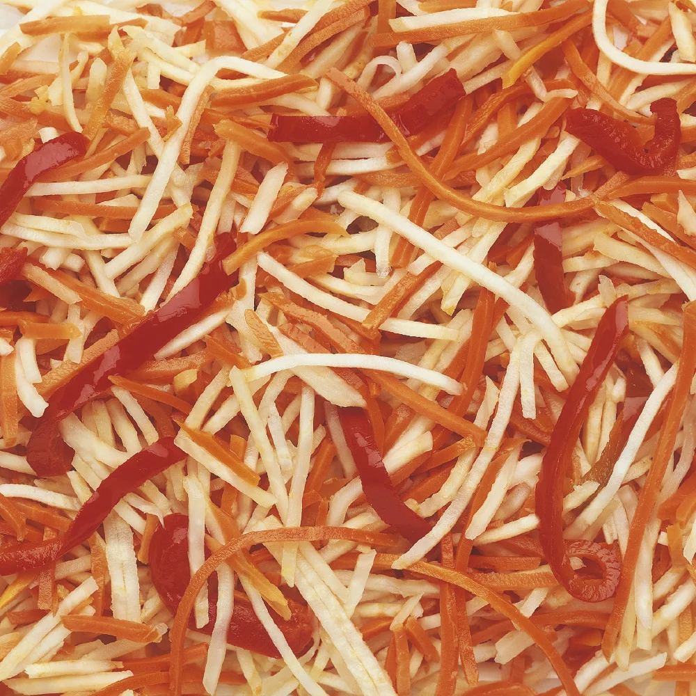 Italian high quality mixed julienne vegetables in wine vinegar 300g mason jar glass mix vegetable plates for appetizer