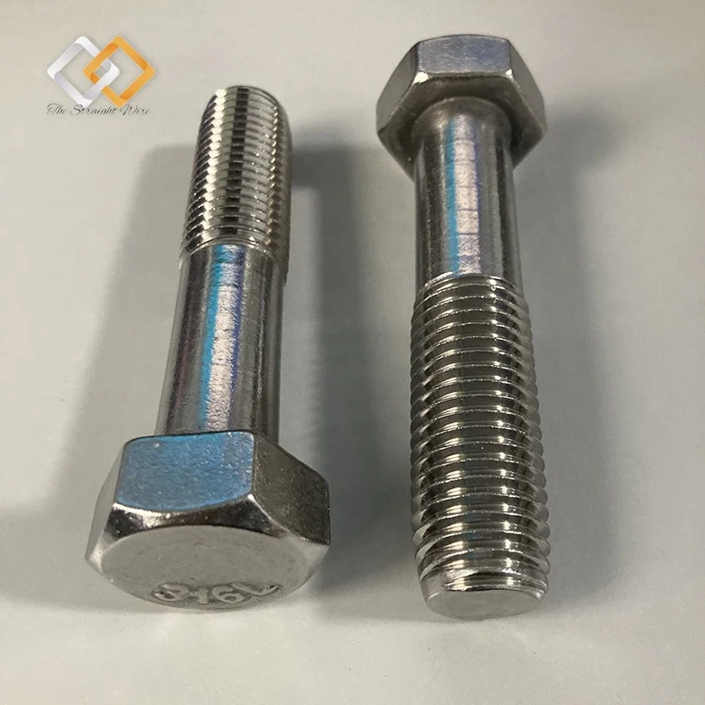 Заводская поставка DIN 931 нержавеющая сталь 316L шестигранный болт M24 SS болт 316 M24
