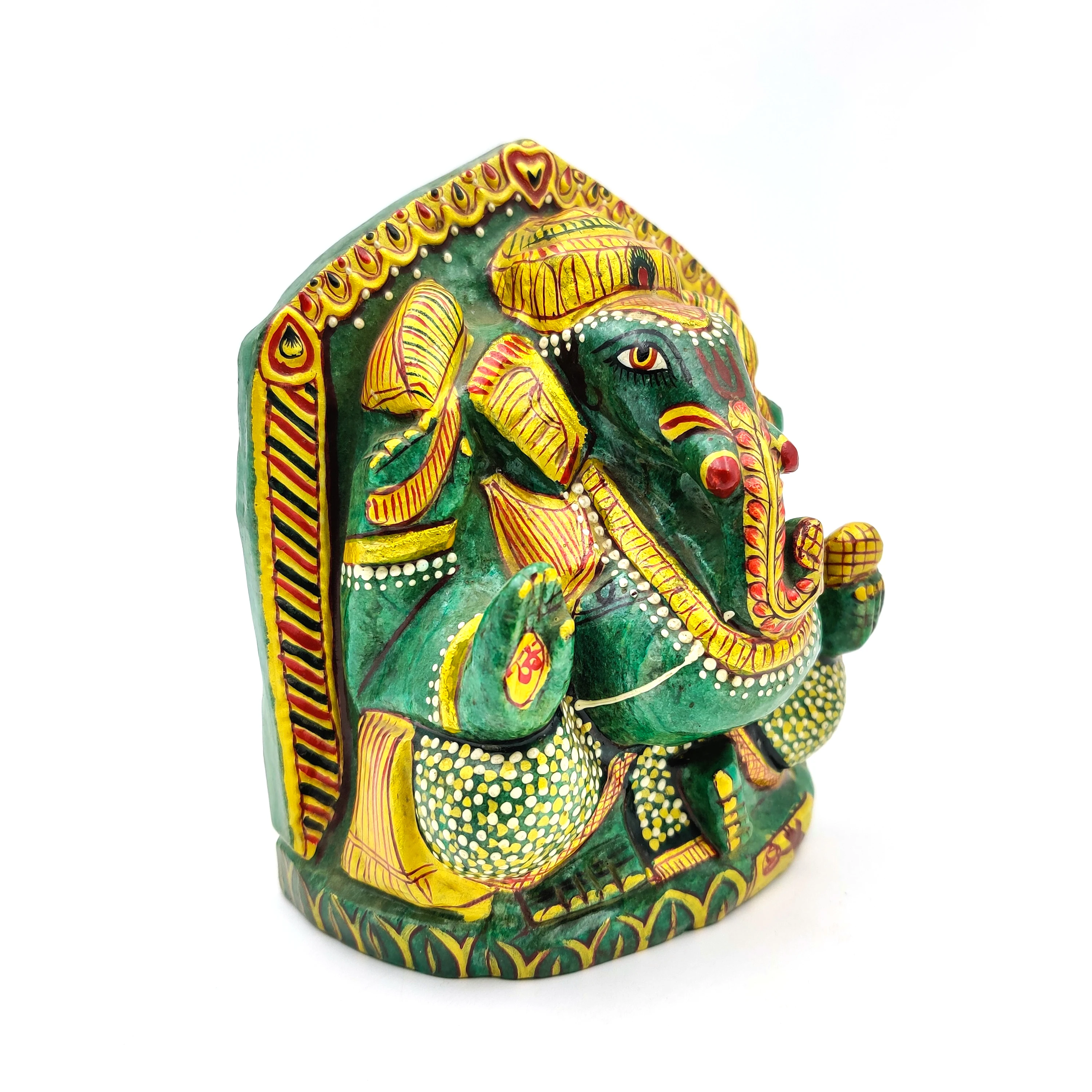 Green Aventurine Painting Ganesh Modern Art Indian India famous god lord Ganesh  painting