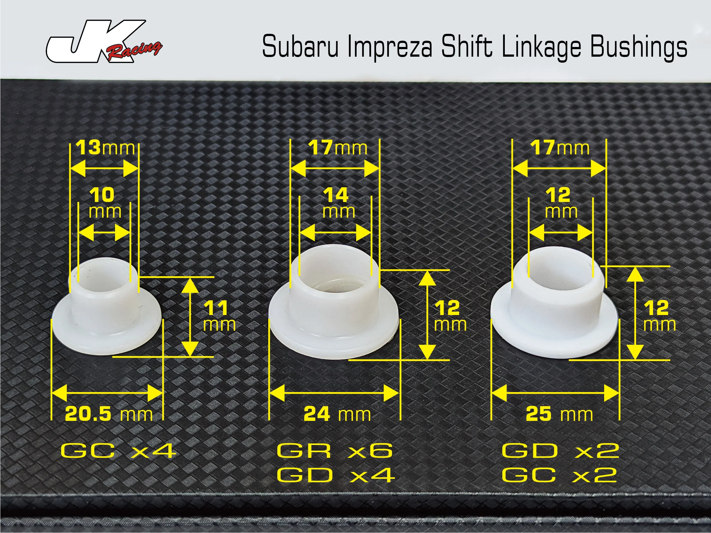 JK Racing IMPREZA GR 6-gear Shift Linkage Bushings Material PTFE