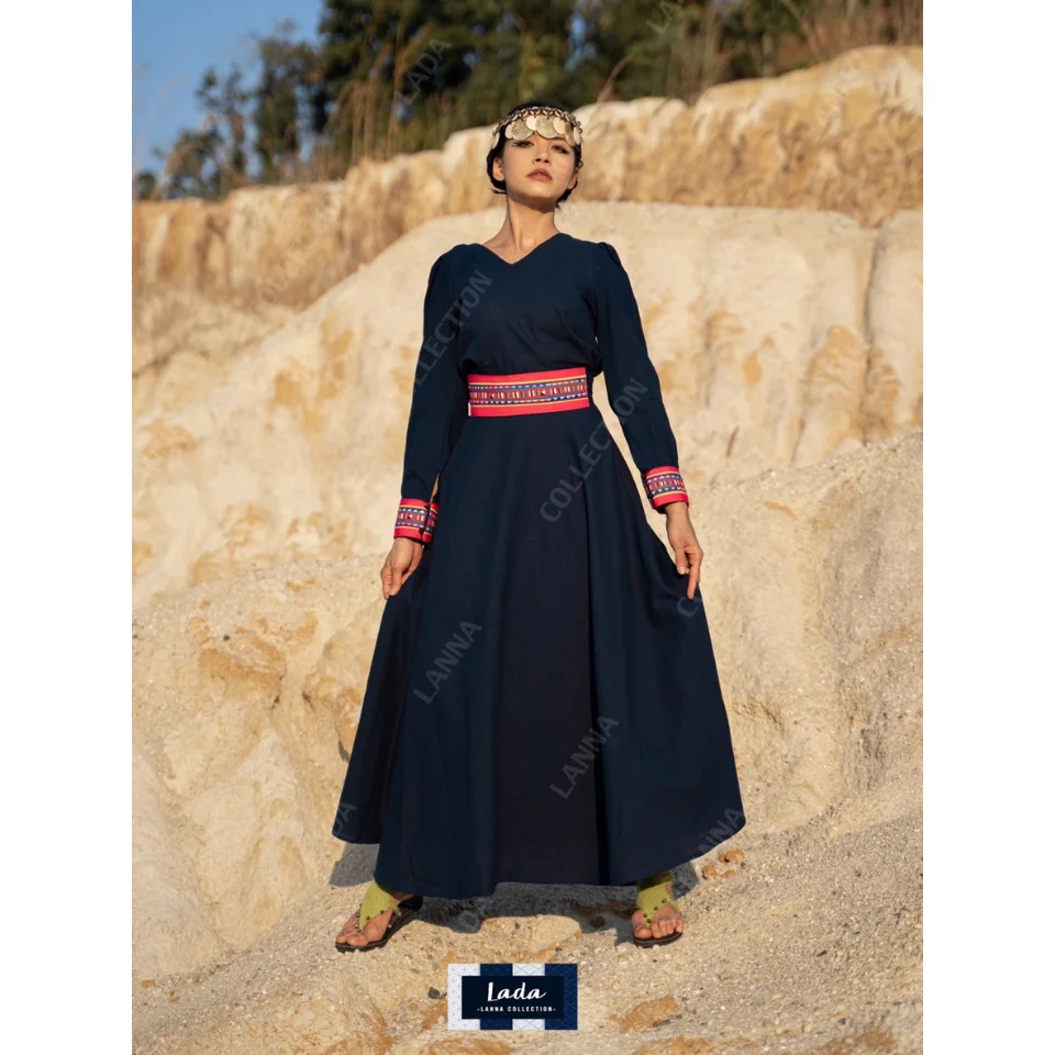 Best Seller Thai Casual Womens Dresses Premium Products Hand Made By Lada Lanna Collection 028 Lee Saw Set