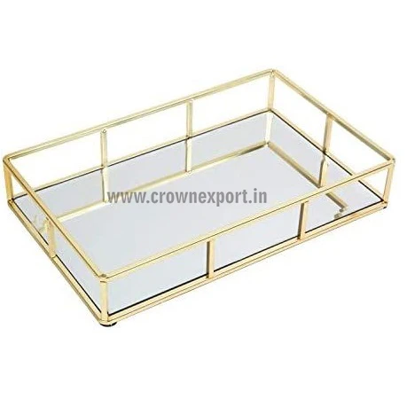 Iron Mirror Serving Tray Restaurant & Hotel Supplies Glass Serving Dish And Platters For barware high quality metal used in iron