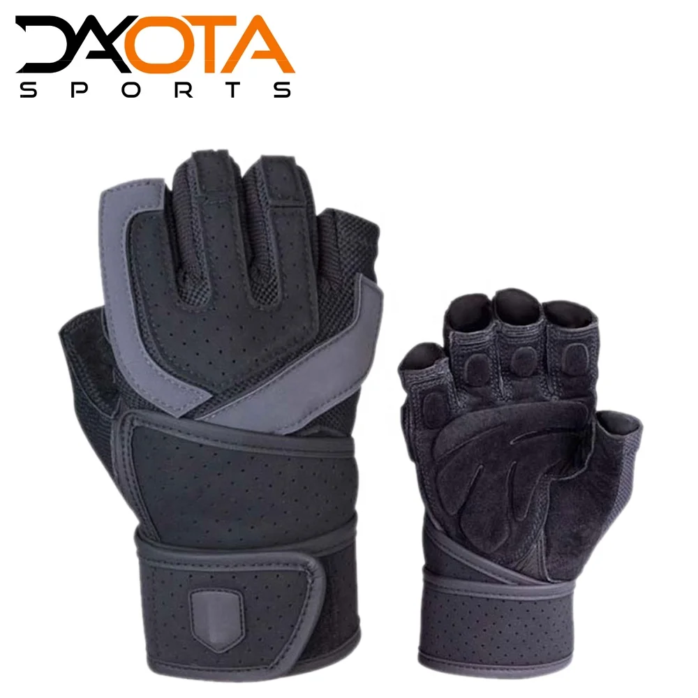 Перчатки унисекс для фитнеса с половинками пальцев тяжелой атлетики дышащий кожаный дизайн тренажерного