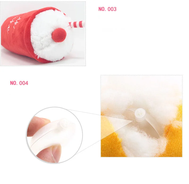 Dreamzoo luxury designer cupcake chicken leg bread durable dog plush squeaky chew toy potato chips set pet dog toys(old)