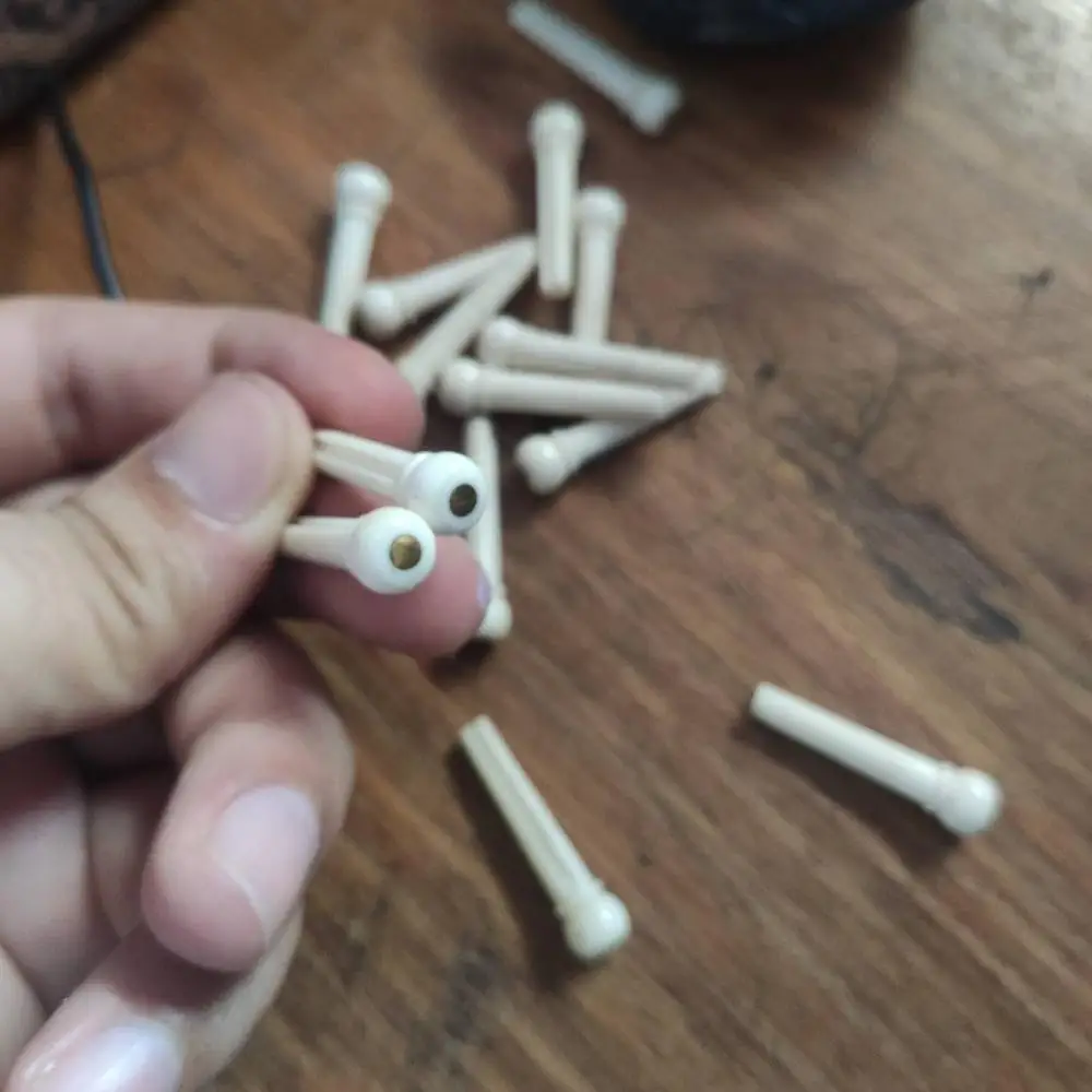 Rosewood Acoustic Guitar Parts Bone Bridge Pin with Brass Eye Slotted Steel for Strings Machine Head Nut Bulk Package Available