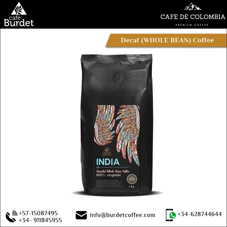  Глобальный спрос на лучшее качество частный бренд Arabica 1 кг Decaf цельная кофейная зерна для продажи