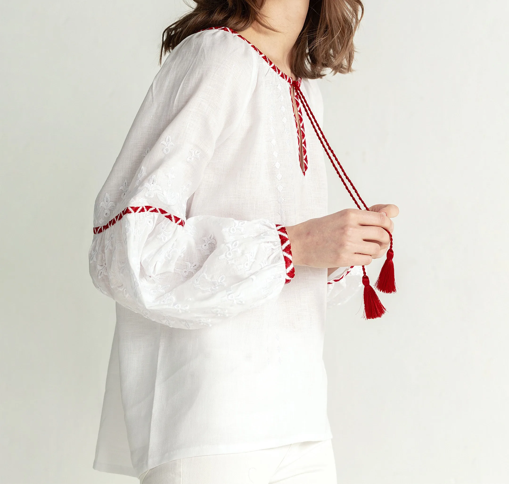 Made In India Hand Embroidered Ukrainian Blouses Long Sleeves Casual Womens Wear Tops And Blouses