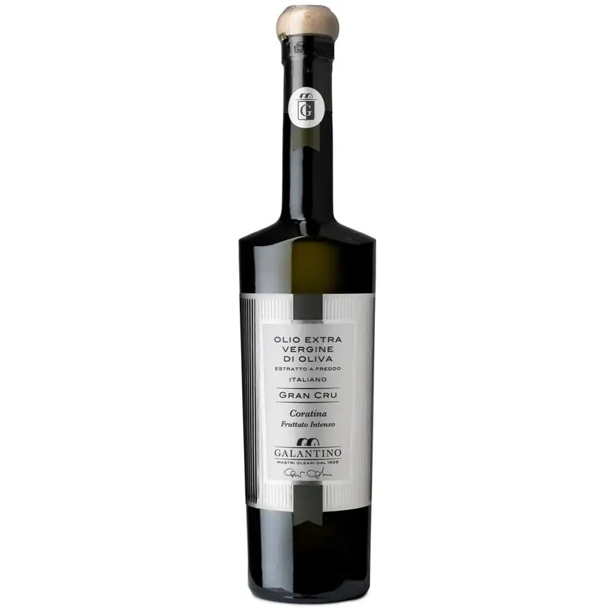 Насыщенный фруктовый, превосходное качество, ограниченный выпуск «GRAN CRU CORATINA», итальянская бутылка Экстра первичного оливкового масла 500 Galantino 500 мл