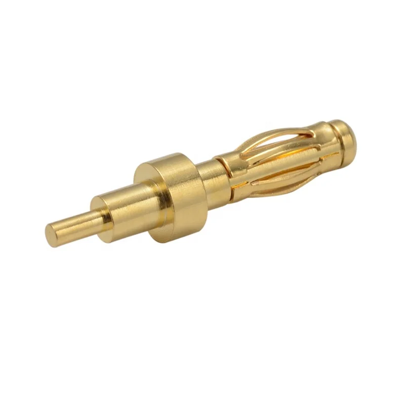 Custom banana plug 2.5mm crimp type electrical bullet plug tin plated for printed circuit board