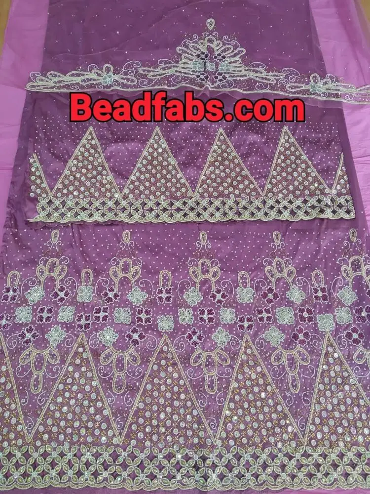 Beautiful Blue Exclusive Heavy Beaded African Beaded George Wrapper for African Women Popular OEM Service Unisex Adults Winter