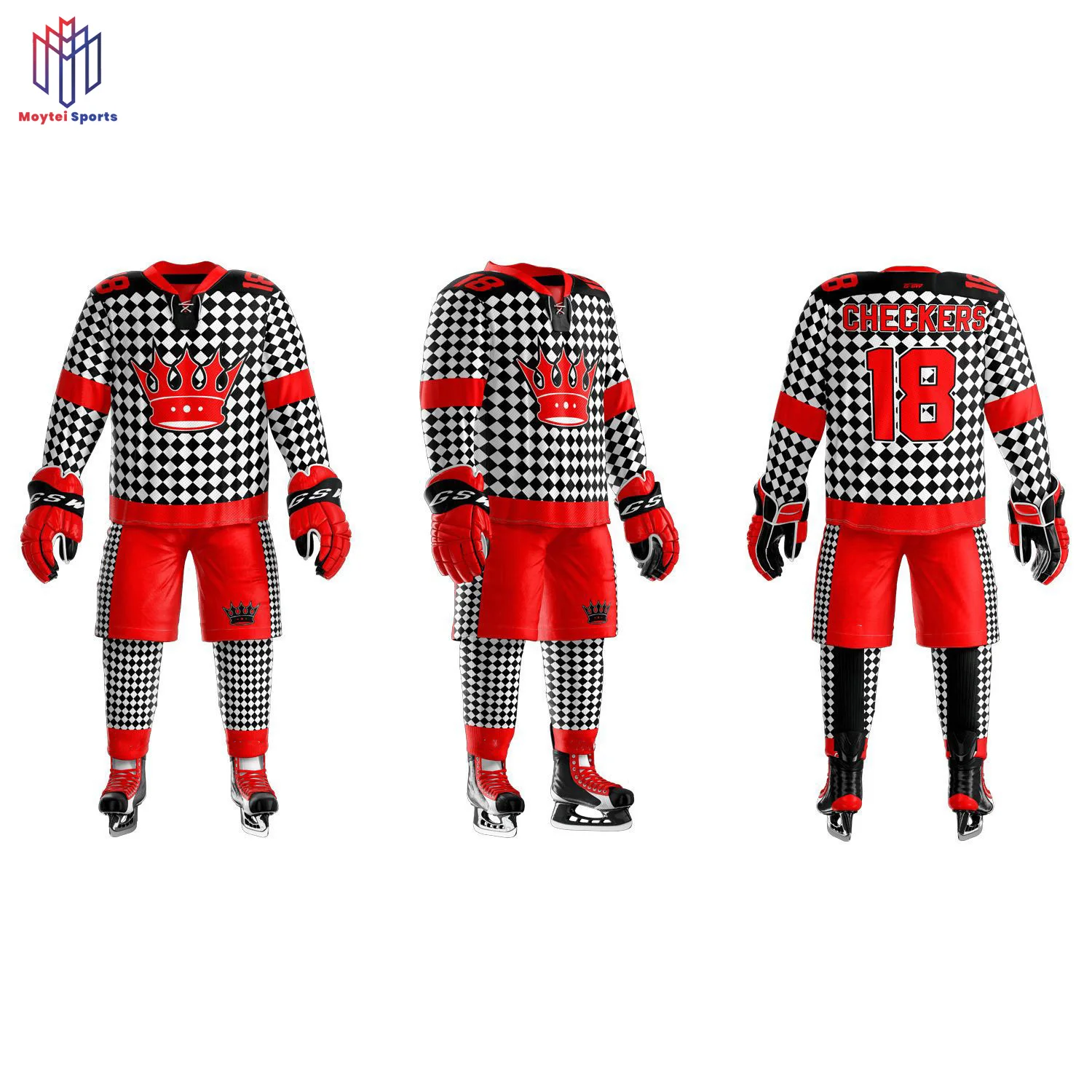 2021 Top Quality 100% Polyester Team Breathable Field Hockey Jersey Men Sublimation Ice Hockey Uniform