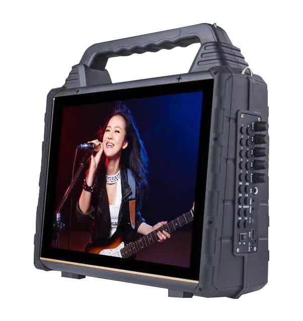 Karaoke Portable Speaker with Dual wireless microphone 14.1 inch Screen