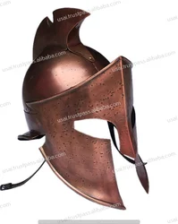 WHOLESALE COPPER FINISH MOVIE 300 KING LEONIDAS HELMET COLLECTIBLE ARMOR HELMET FOR ANTIQUE SHOW AND FACE COVER SHOOTING ETC