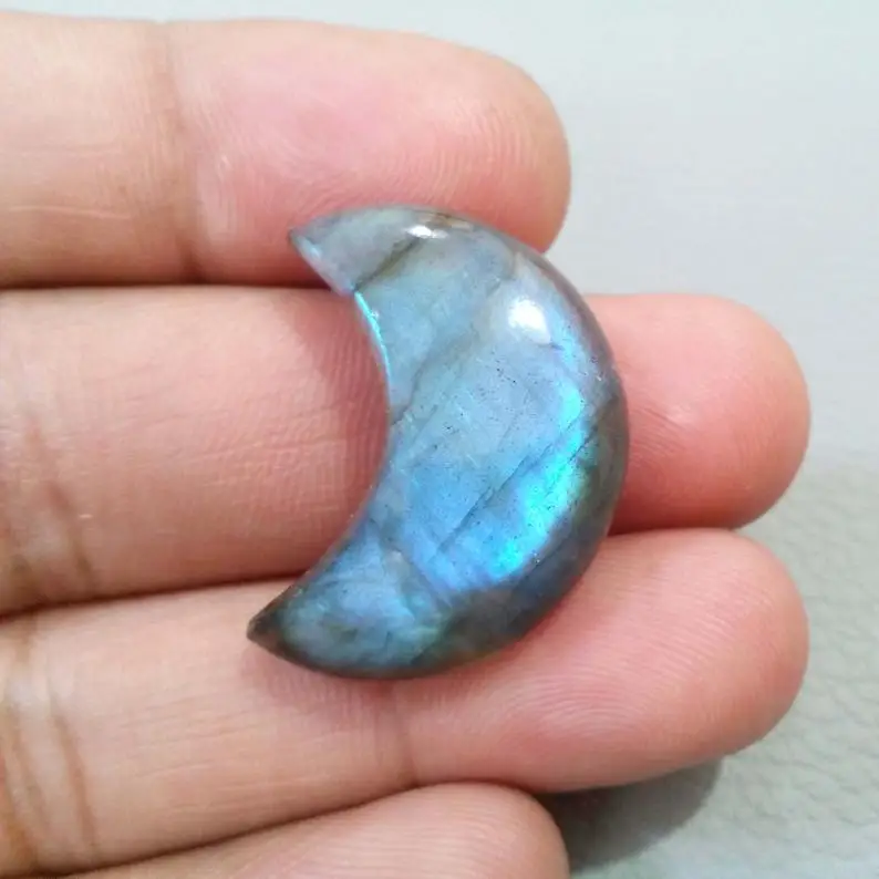 Labradorite Moon Shape Flashy Moon Labradorite Wholesale Lot Crescent Moon Jewelry Gems & Stones at Affordable Prices Bulk OEM
