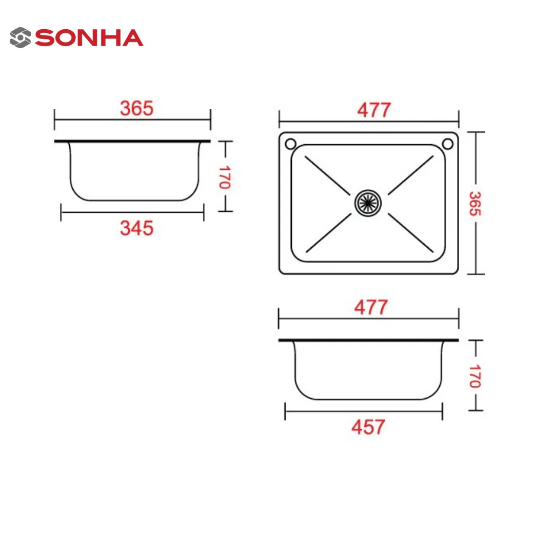 Best seller 1H447S Vietnam Single Bowl Stainless Steel Pressed Kitchen Sink