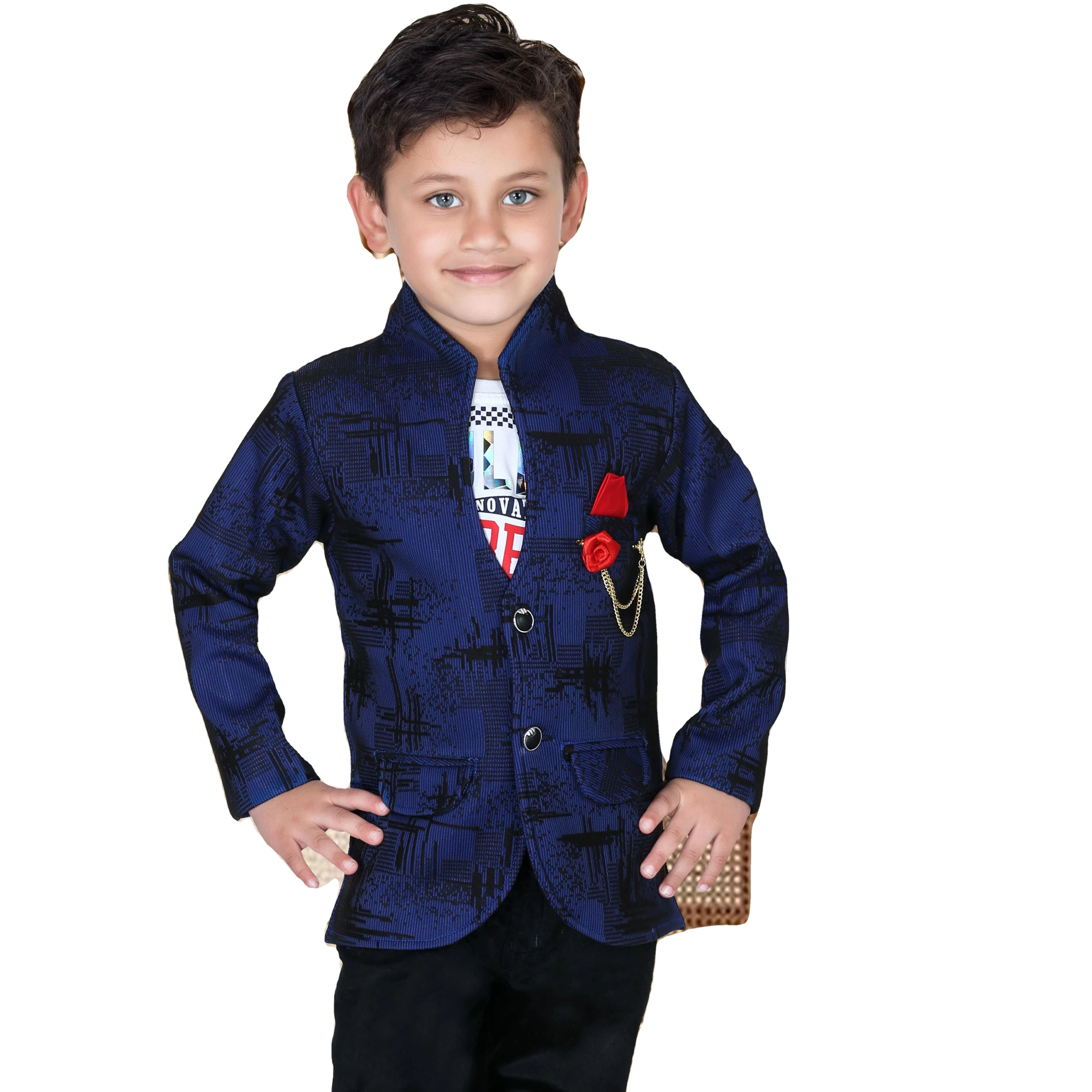 
Горячо Запечатанные лучший фантазии ткань высокого качества; Очень из тонкого хлопка для детей, блейзер для мальчиков, комплект с шортами и футболкой с 3232 синего цвета для вечеринки; Одежда 