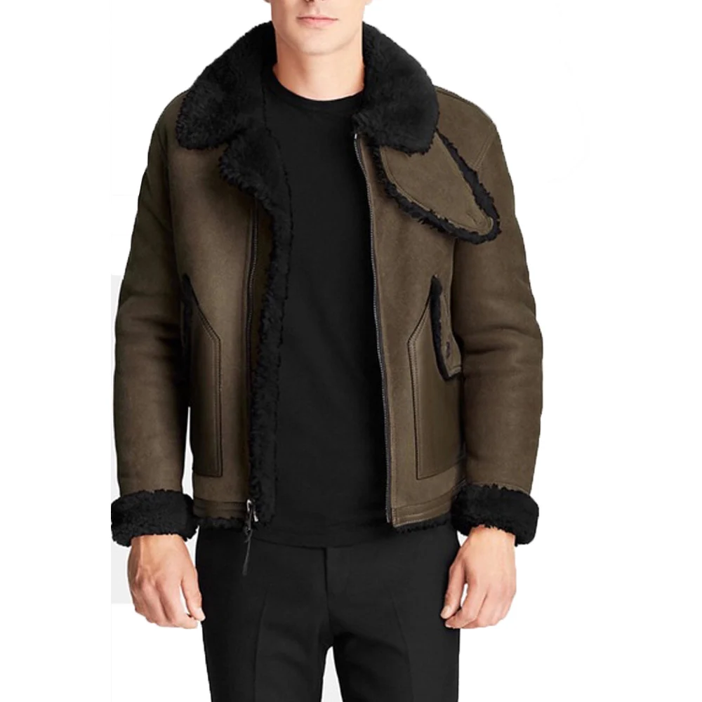 
Customized High Quality Fashion Winter Jacket Shearling for men Design Your Own 
